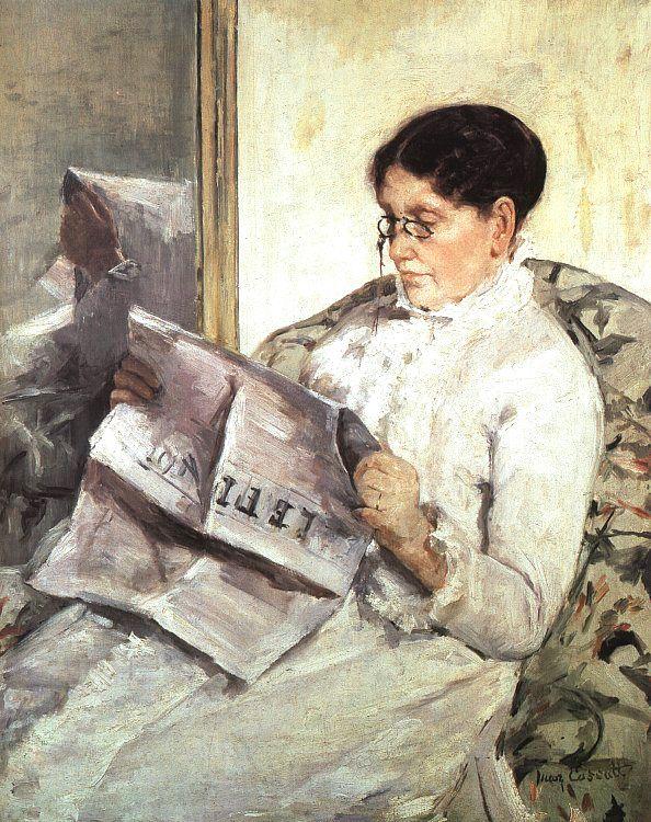 Mary Cassatt Reading Le Figaro